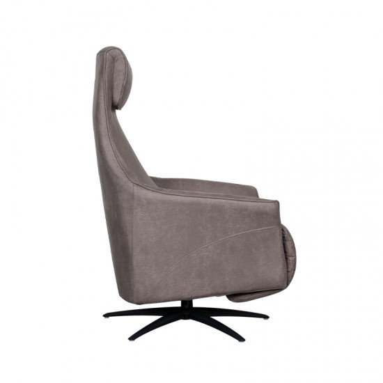 LABEL51 Fauteuil 2 moteurs avec fonction massage Lund Taupe Micro daim.