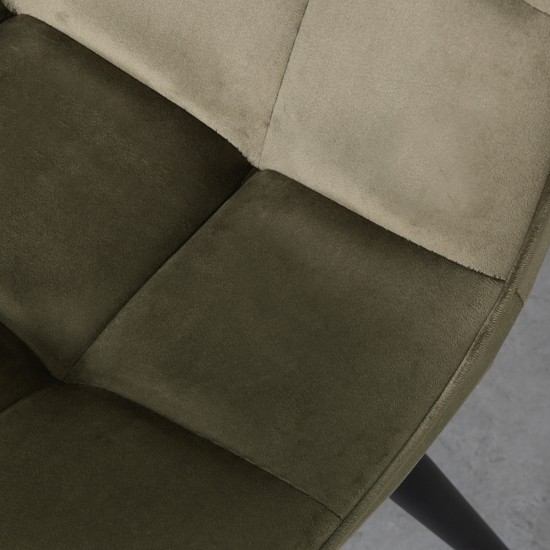 LABEL51 Chaise de salle à manger Bistro Hunter Velours Zwart Metalen Frame.