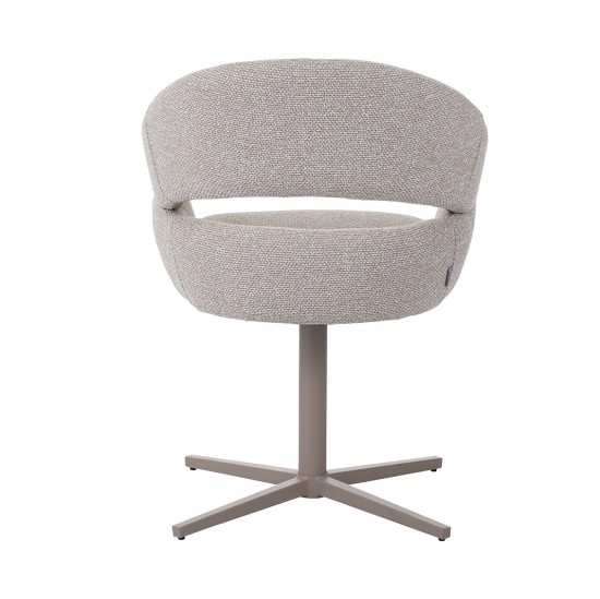 LABEL51 Chaise de salle à manger Donna Naturel Royal Boucle Taupe Metalen Frame.