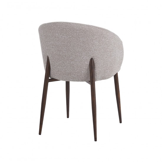 LABEL 51 Eetkamerstoel Yuki Naturel Royal Boucle Walnoot Houten Frame.