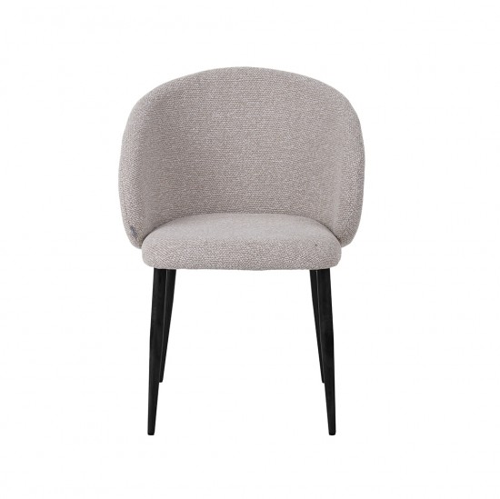 LABEL51 Eetkamerstoel Yuki Naturel Royal Boucle Taupe Metalen Frame.