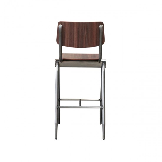 LABEL 51 Barkruk Solid Donkerbruin Hout Hoog.