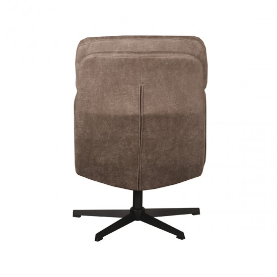 LABEL51 Fauteuil Alvar - Taupe - Micro Suede - Excl. Hocker.