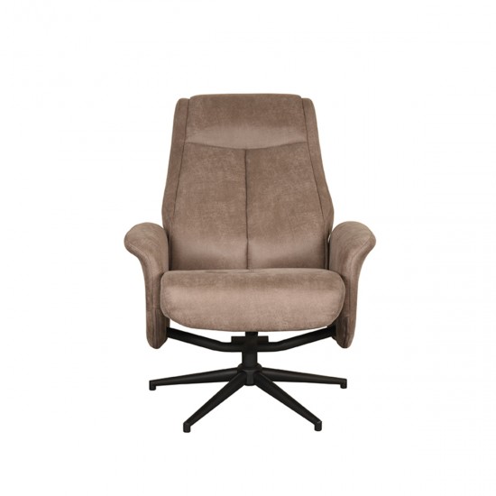 LABEL 51 Fauteuil Bergen Taupe Micro Suede Excl. Hocker.