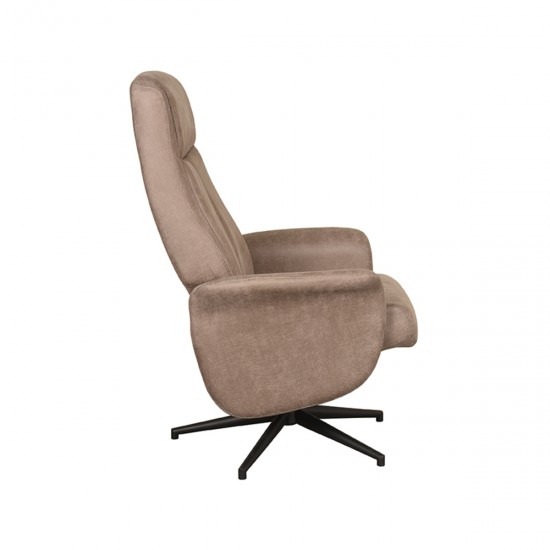 Relaxfauteuil bergen 77x76x105 cm taupe micro suede zijkant v2