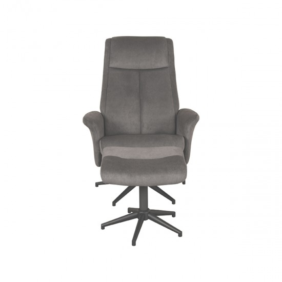 Relaxfauteuil bergen ottomane 77x76x105 cm antraciet cosmo voorkant2 v2