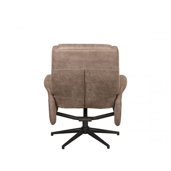 Relaxfauteuil bergen ottomane 77x76x105 cm taupe micro suede achterkant2 v2