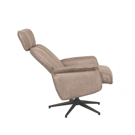 Relaxfauteuil verdal 77x79x109 cm taupe micro suede zijkant2 v2