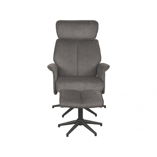 LABEL 51 Fauteuil Verdal Antraciet Cosmo Incl. Hocker.