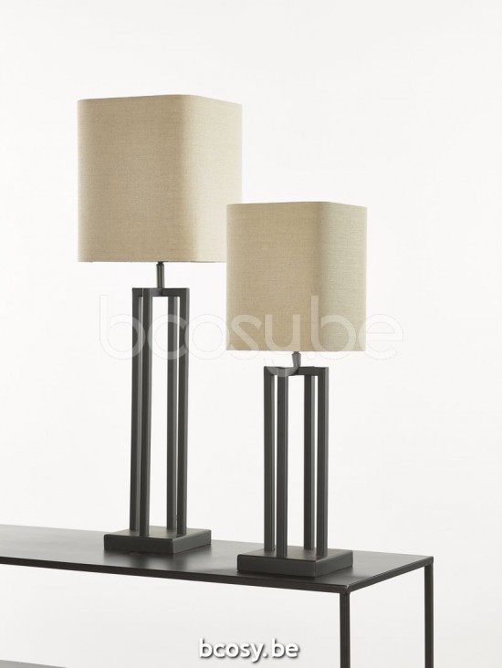 Marckdael tafellamp Roma Marckdael ROMA-TFL-SMALL-BLACK-KUBUSRH20_25VLASLINNEN Tablelamps Zwart tafellamp H 42cm VVD VDV Verlichting van Dij.