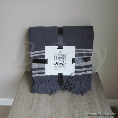 Plaid Chenille Donker Grijs