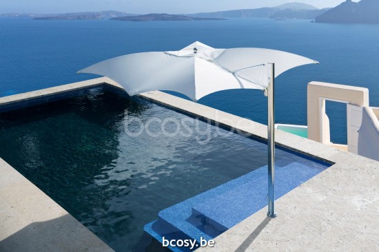 TUUCI Parasols suspendus deportés pendants décentrés à mât libre flottants en aluminium.