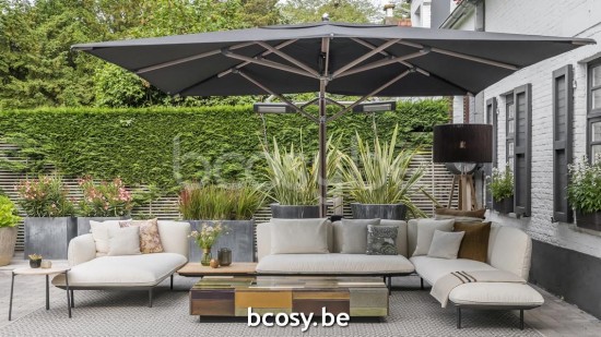 TUUCI Parasols suspendus deportés pendants décentrés à mât libre flottants en aluminium.