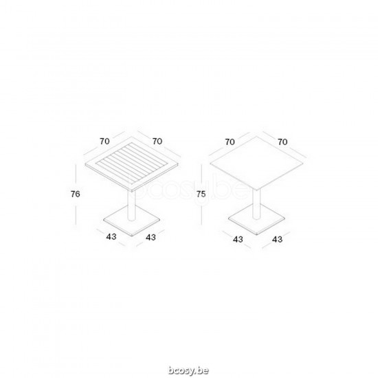 Vincent Sheppard Quadro Square Bistro Table Black Steel frame Natural Oak top.