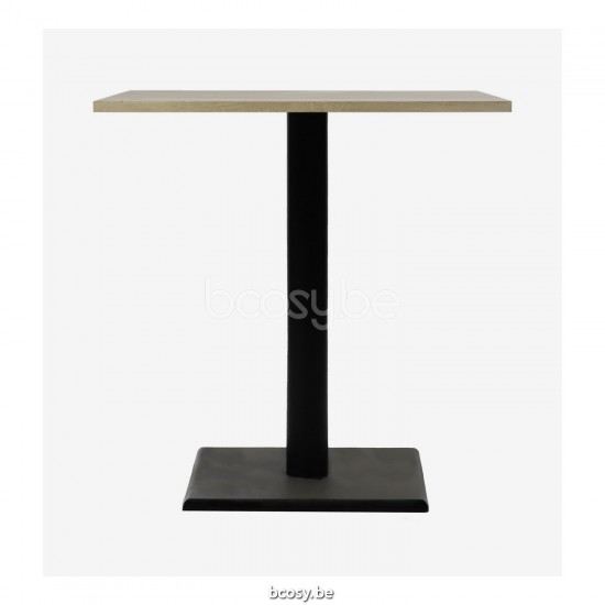 Vincent Sheppard Quadro Table Bistro carrée cadre en Acier Noir dessus de table Chêne Naturel.