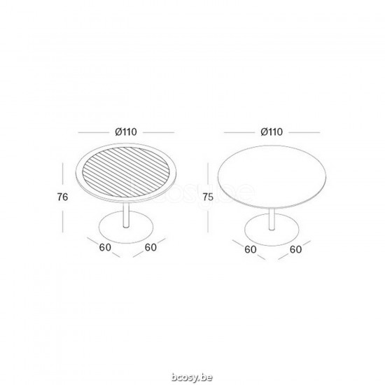 Vincent Sheppard Ronda Round Bistro Table Round Black Steel frame Untreated Teak top.