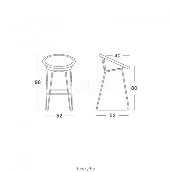 Vincent Sheppard Joe Bar Stool Sled Base Black Powder Coated Steel Sled frame Black Lloyd Loom.