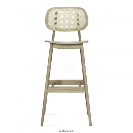 Vincent Sheppard Tabouret de bar Titus H110 cm chêne - cannage - Tabouret Titus naturel H110 cm Titus Tabouret de bar cadre en Chêne Vernis naturel Chêne Vernis