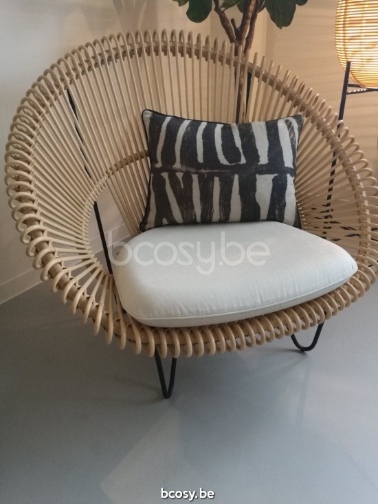 Vincent Sheppard Cruz sofas couches Black Powder Coated Steel frame Natural Rattan.