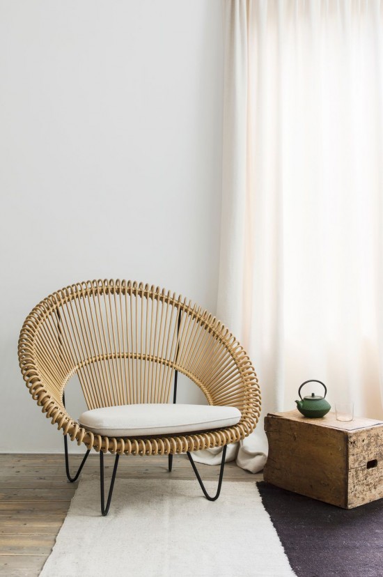 Vincent Sheppard Cruz Cocoon Sessel natürlich Cruz Cocoon Rahmen aus Schwarz pulverbeschichtet Stahl Natürlich Rattan.