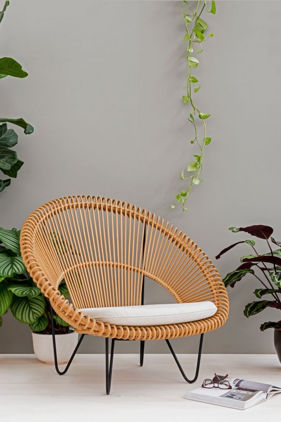 Vincent Sheppard Cruz loveseats Zwart Gepoedercoat Stalen frame Natuur Rotan.