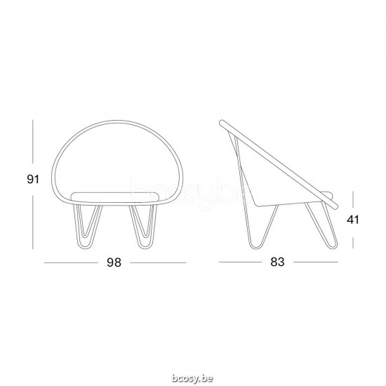 Vincent Sheppard Joe Cocoon Black Powder Coated Steel frame Walnut Lloyd Loom.