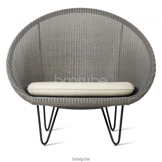 Vincent Sheppard Joe Cocon cadre en Acier Revêtement en poudre noir Lloyd Loom Nacré.