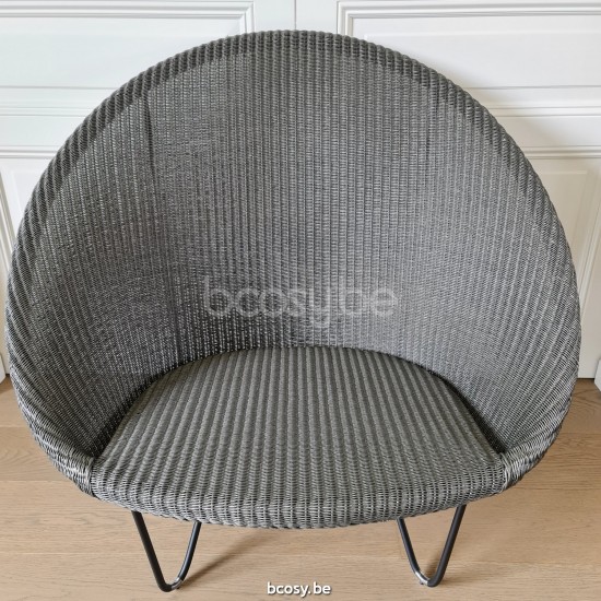 Vincent Sheppard Joe Cocon cadre en Acier Revêtement en poudre noir Lloyd Loom Oyster.