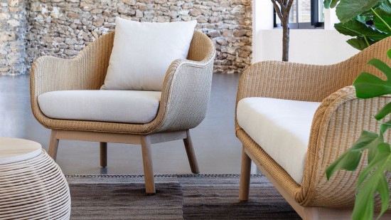 Vincent Sheppard Alex Fauteuil de repos cadre en Bois Chêne naturel Lloyd Loom Clair.