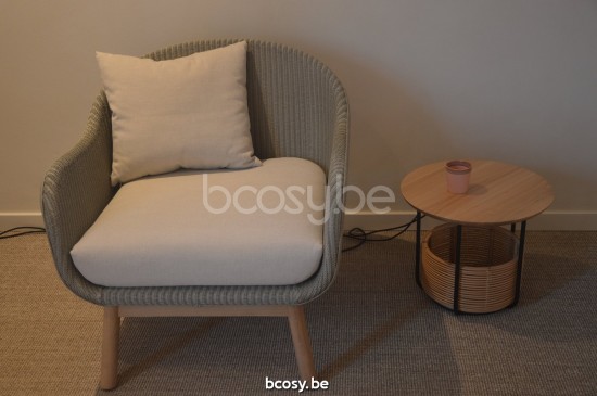 Vincent Sheppard Alex Liegestuhl Eiche Basis Alex Lounge Stuhl Rahmen aus Eiche Natur Holz Kieselstein Lloyd Loom.