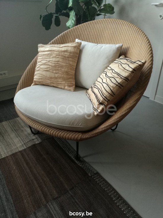 Vincent Sheppard Joe Lounge Cadre en Acier Revêtement en poudre noir Lloyd Loom Clair.