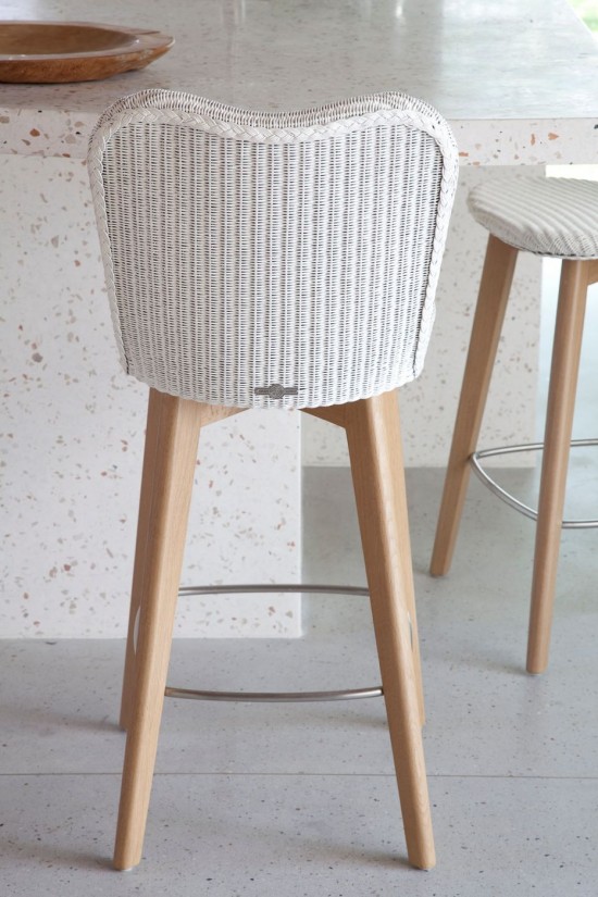 Vincent Sheppard Lily tabourets de comptoir cadre en Bois Chêne naturel Lloyd Loom Neige.