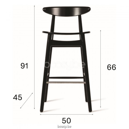 Vincent Sheppard Teo halfhoge barstoelen Zwart Beuken frame Zwart Beuken.