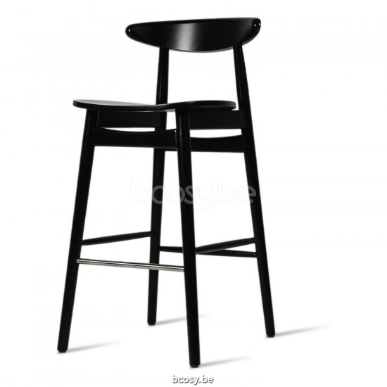 Vincent Sheppard Teo Halfhoge Barstoel Zwart Beuken frame Zwart Beuken.