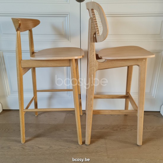 Vincent Sheppard Teo counter stools Natural Oak frame Natural Oak.