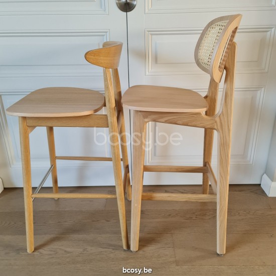 Vincent Sheppard Teo Halfhoge Barstoel Natuur Eiken frame.