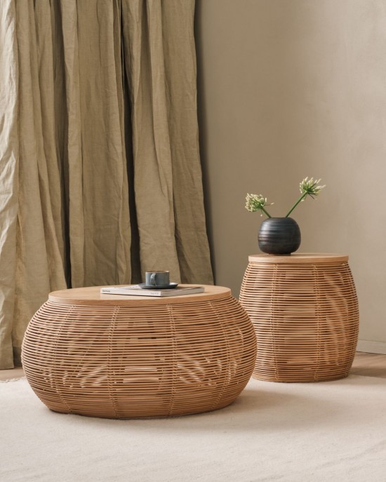 Vincent Sheppard Vivi Couchtisch Ø77 cm Vivi Runder Couchtisch Dia 77 Natürlich Rattan.