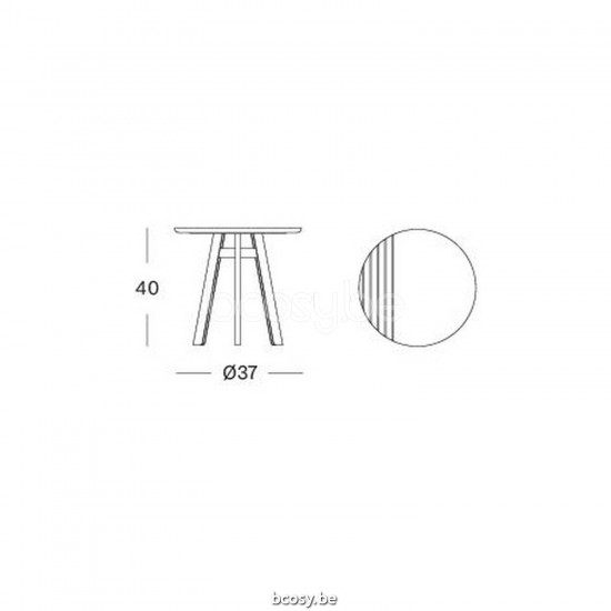Vincent Sheppard Groove Round Side Table Dia 40 Black Steel frame Carrara Marble Marble top.