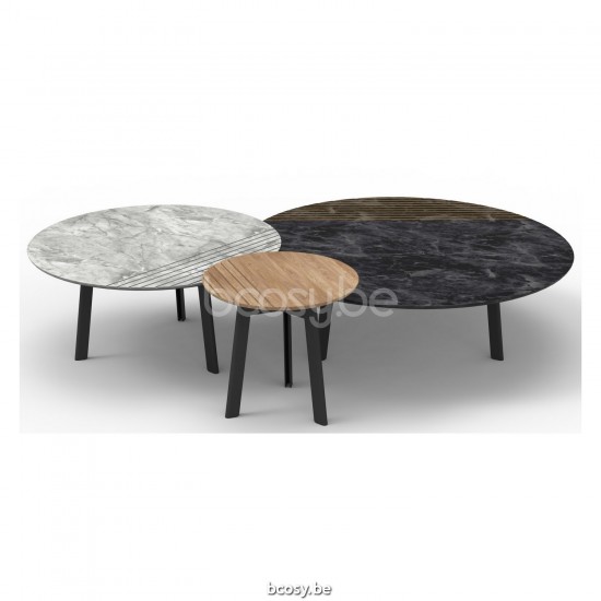 Vincent Sheppard Groove beistelltische Rahmen aus Schwarz Stahl Dia 40.