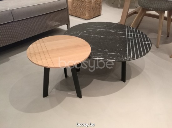 Vincent Sheppard Groove Ronde Bijzettafel Dia 40 Zwart Stalen frame.