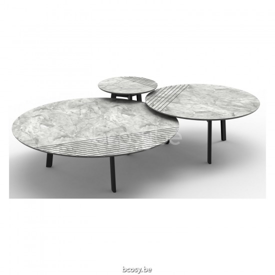 Vincent Sheppard Groove tables d appoint bouts de canapé cadre en Acier Noir Dia 72.