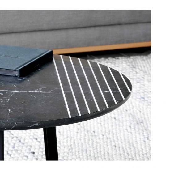 Vincent Sheppard Groove salontafels bijzettafels koffietafels Zwart Stalen frame Dia 72.