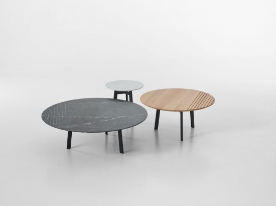 Vincent Sheppard Groove coffee tables Black Steel frame Dia 96.