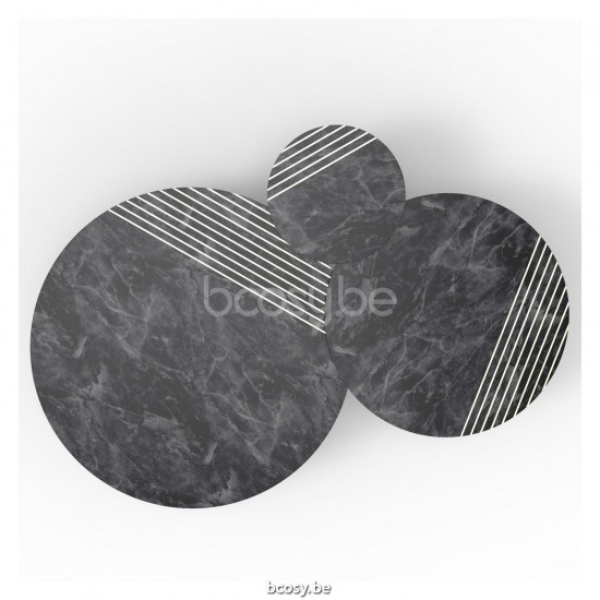 Vincent Sheppard Groove Dia 96 Table basse ronde cadre en Acier Noir dessus de table Marbre Marbre Nero Marquina.