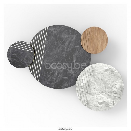 Vincent Sheppard Groove tables de salon basse cadre en Acier Noir Dia 96.