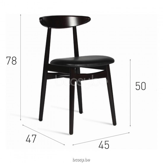 Vincent Sheppard Teo stoelen eetkamerstoelen eethoekstoelen eettafelstoelen eetstoelen Zwart Beuken frame Zwart Vegan Leder.