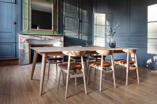 Vincent Sheppard Teo stuhl stuehle Rahmen aus Natürlich Eiche Veganes Braun Leder.