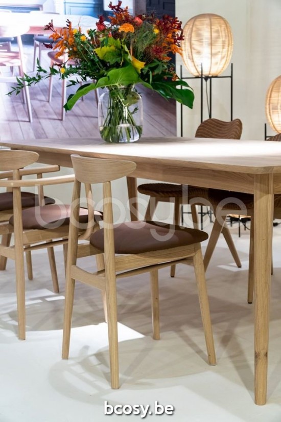 Vincent Sheppard Teo Chaise cadre en Chêne Naturel Cuir Marron végan.