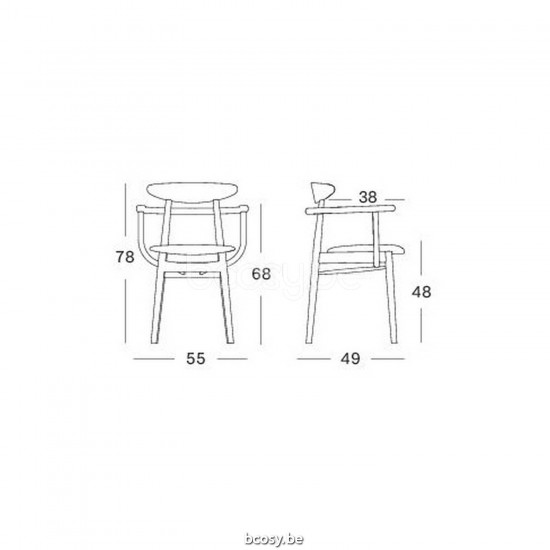 Vincent Sheppard Teo Dining Armchair Black Beech frame Black Vegan Leather.