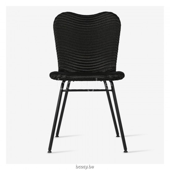 Vincent Sheppard Chaise Lily base A acier Lily Chaise cadre en Acier A Revêtement en poudre noir Lloyd Loom Noir.